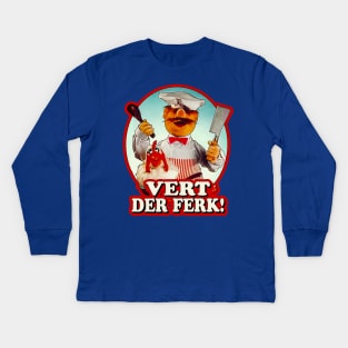 Vintage Chiken Vert Der Ferk Kids Long Sleeve T-Shirt